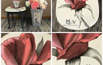 Exquisita mesa de rosas teñida y pintada a mano