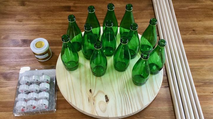 rbol de navidad de botellas verdes
