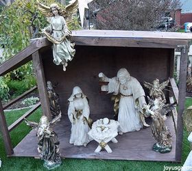 how to create a beautiful outdoor nativity scene, how to