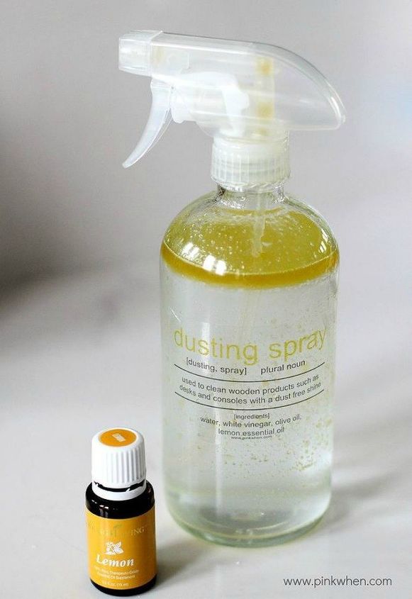 s how to quickly clean your living room before you go to bed, cleaning tips, how to, Or use this homemade dusting spray