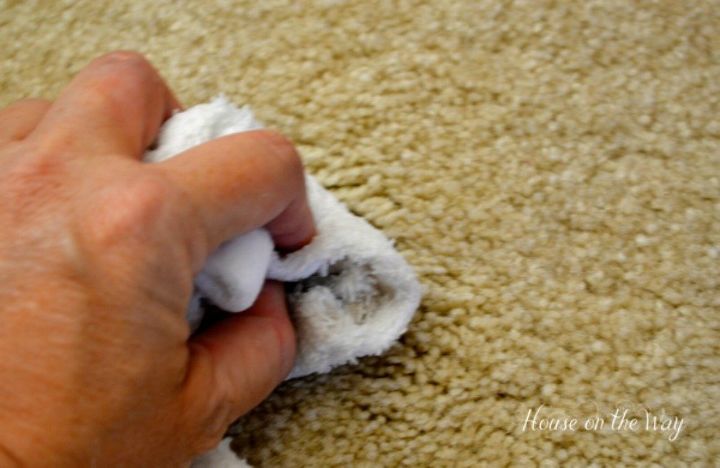 s how to quickly clean your living room before you go to bed, cleaning tips, how to, Dab on a carpet stain remover