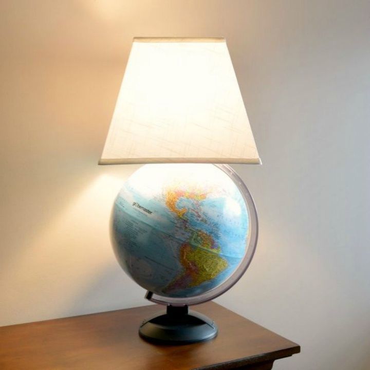 14 blah to beautiful lamp ideas to transform your entire living room, Make it out of a globe