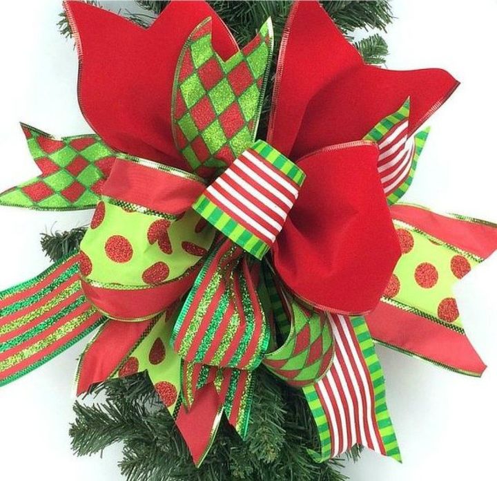 s don t stop at ornaments these tree decorating ideas are even better, christmas decorations, seasonal holiday decor, Or tie this funky one with different ribbons