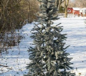 s don t stop at ornaments these tree decorating ideas are even better, christmas decorations, seasonal holiday decor, Spray paint your branches for a snowy look