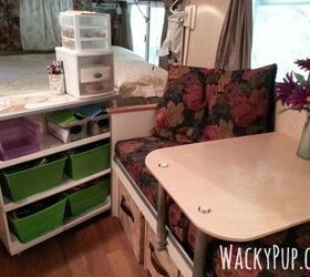 replace tiny dinette with comfy couch and storage, painted furniture, storage ideas