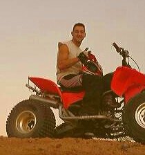 chroming a plastic toy, My son Arlo on his quad at Yuma dunes