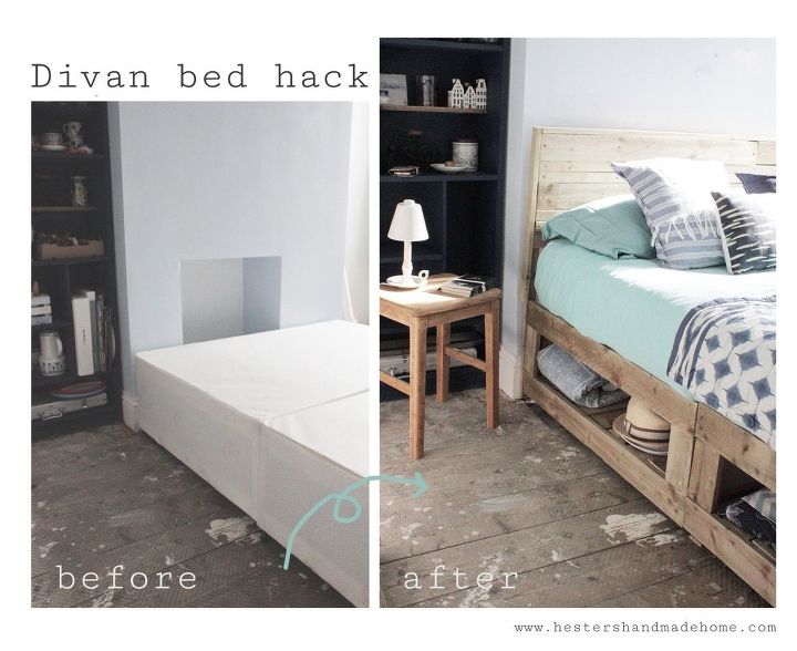 rustic bed hack with storage, storage ideas