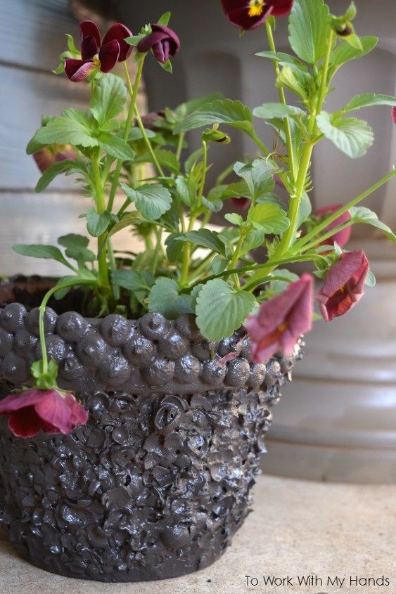 textured fall acorn flower pots, gardening
