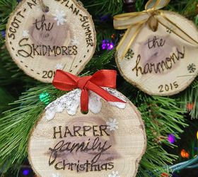 Quick & Easy Personalized Wood Slice Ornaments | Hometalk