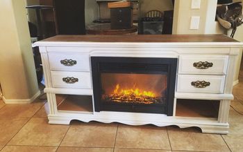 Dresser Turned Media Console Fireplace