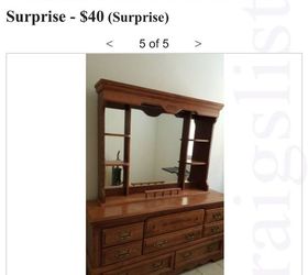 dresser turned media console fireplace, Before