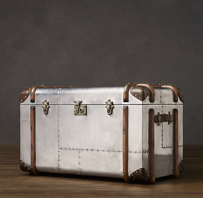 build you own restoration hardware style steamer trunk, RH trunk in their catalog 1800