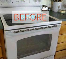 don t buy new appliances these 9 diy hacks are brilliant, Before A plain white oven and stove