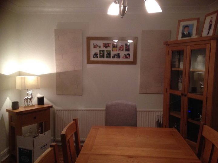 q dining room help , dining room ideas, Boards made from mDF and wallpaper