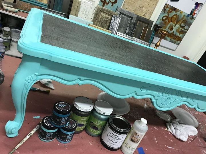 don t hate your old coffee table do this instead , painted furniture, MM Smoke and DIY Paint Old 57