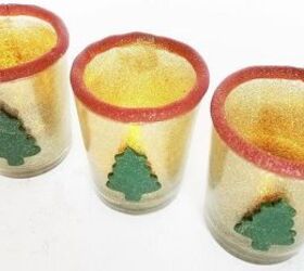 glittery christmas candle votives