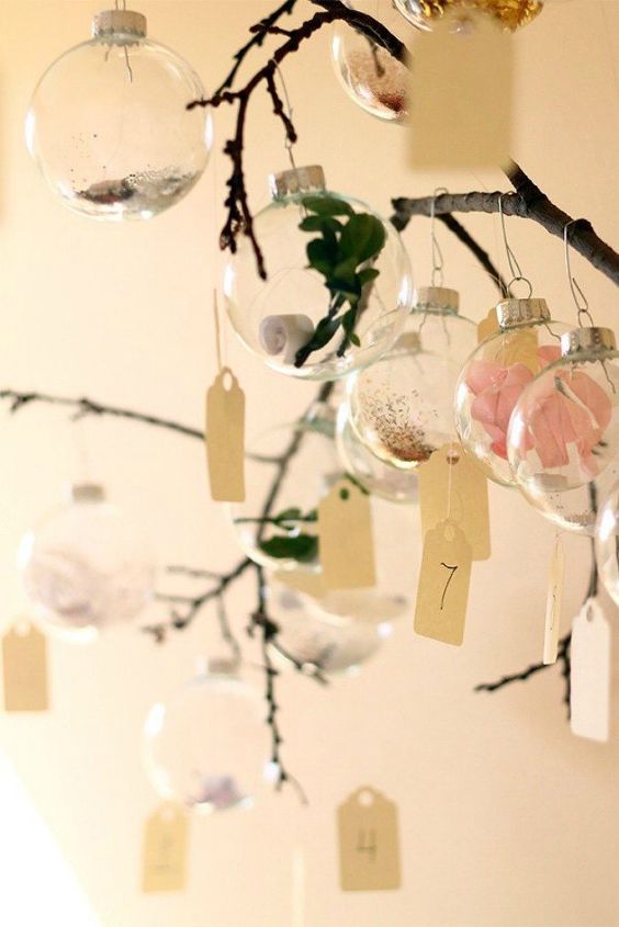 s 25 advent calendar ideas that are so cute, This ornament one with tiny messages