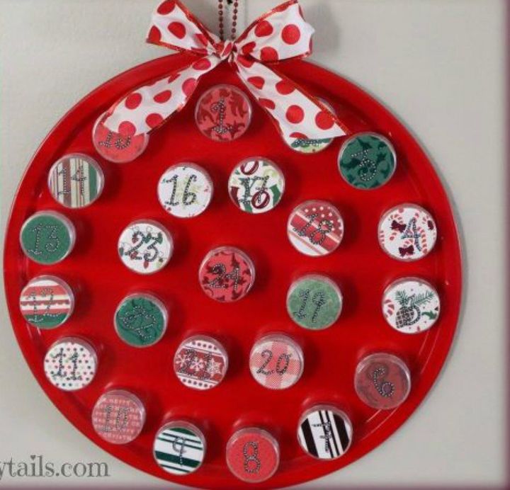 s 25 advent calendar ideas that are so cute, This magnetic one made out of a metal tray