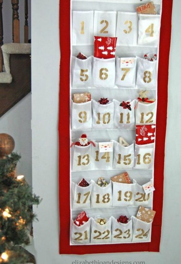 s 25 advent calendar ideas that are so cute, This cute one made from a shoe organizer