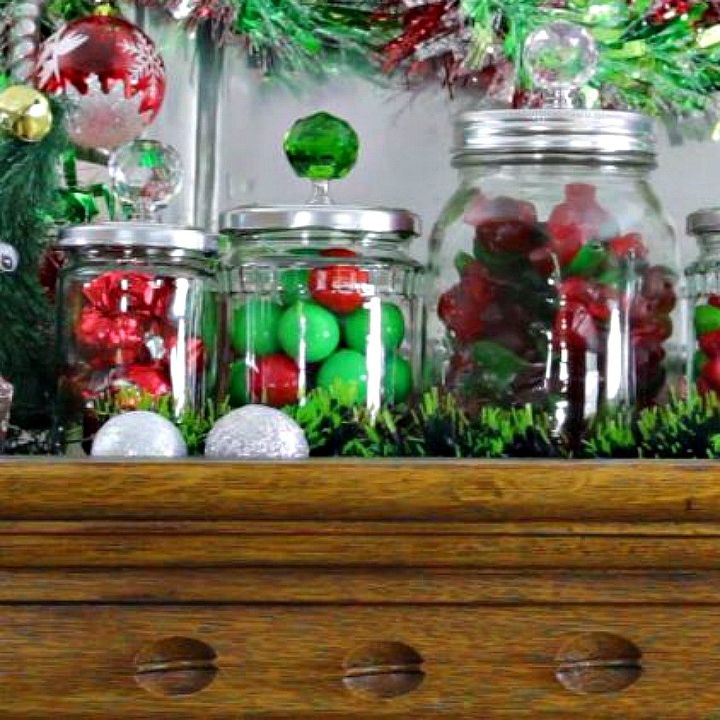 s 13 desk ideas that will make you smile at work, painted furniture, These adorable crystal knob candy jars