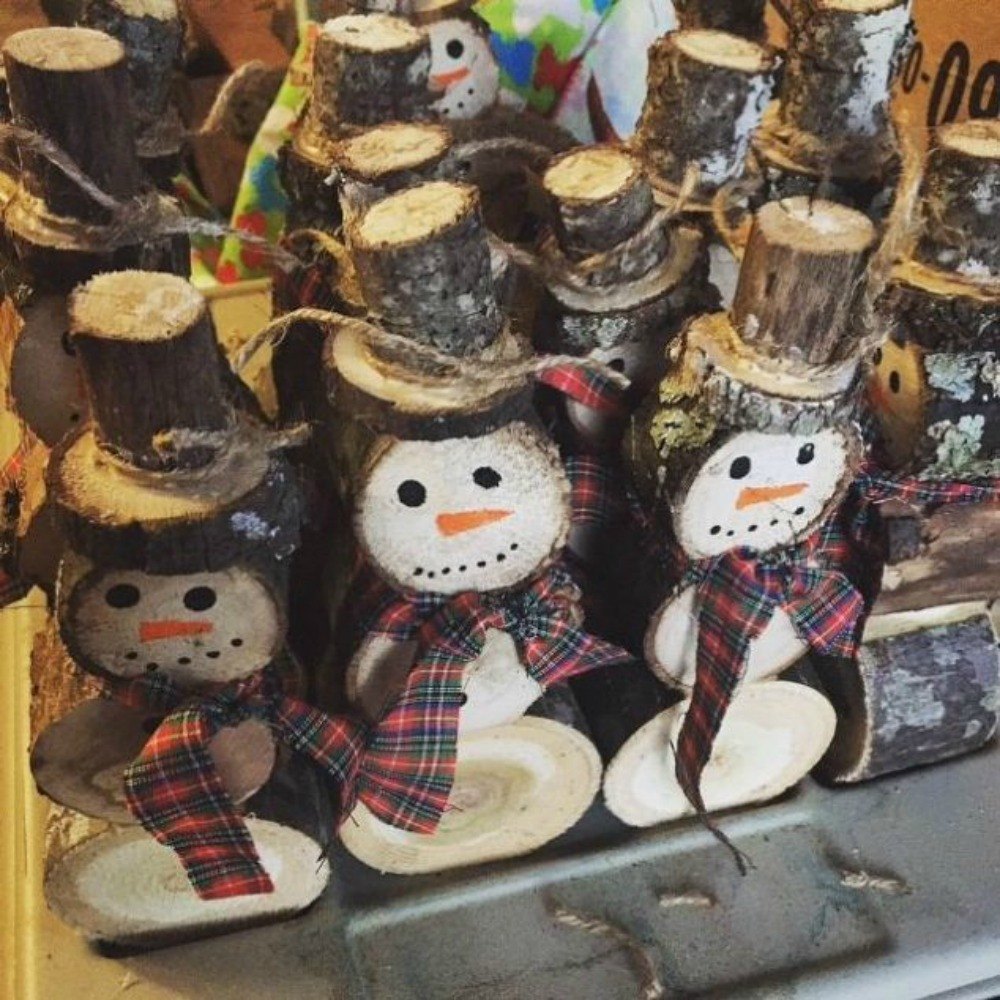 snowman logs snowmen ways decor porch snow without crafts hometalk wood holiday winter trees cutest rustic log diy cut wooden