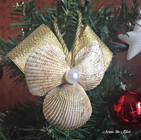 sea shell angel ornament, christmas decorations, seasonal holiday decor
