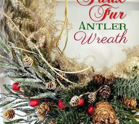 faux fur antler wreath, crafts, wreaths