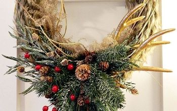 Faux Fur Antler Wreath