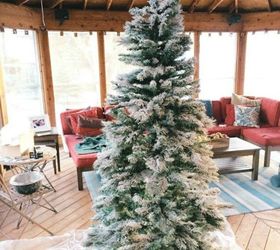 s let it snow with these 12 winter decorating ideas, Flock your Christmas tree for a snowy look