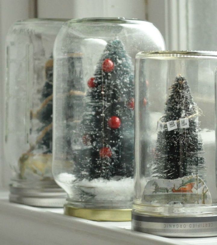 por qu todo el mundo est decorando con nieve falsa esta navidad, Bricolaje de bolas de nieve al estilo diorama sin agua