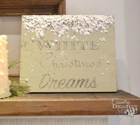 s let it snow with these 12 winter decorating ideas, Melt white crayons on a canvas