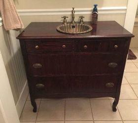 12 shocking things you can do with your old dresser, Install a sink for a stunning bathroom vanity