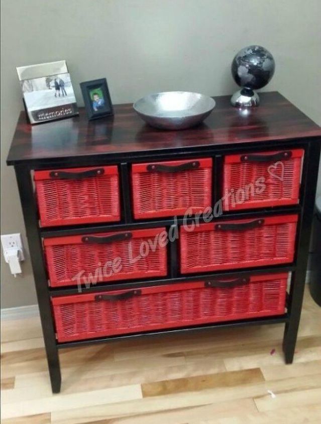 make wicker trendy again with these brilliant ideas, After A stunning red hued hutch