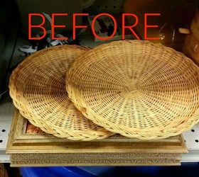 make wicker trendy again with these brilliant ideas, Before Thrift store paper plate holders