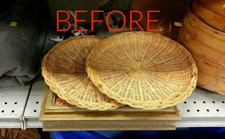 make wicker trendy again with these brilliant ideas, Before Thrift store paper plate holders