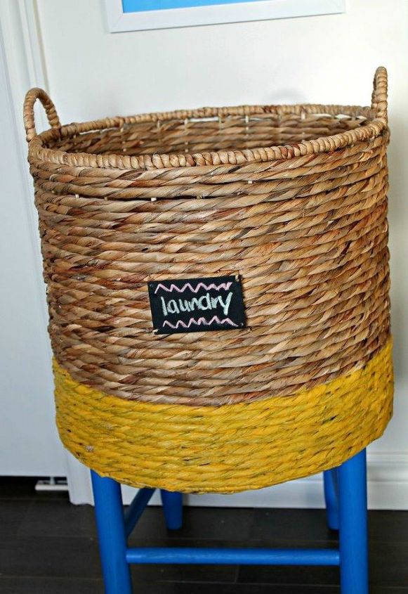 make wicker trendy again with these brilliant ideas, After A color block hamper