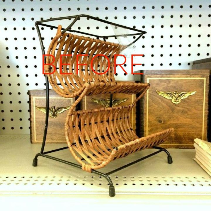 make wicker trendy again with these brilliant ideas, Before A thrift store wine rack