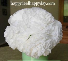 s these coffee filter decor ideas are perfect for your home, home decor, painted furniture, Pinch them into white peonies