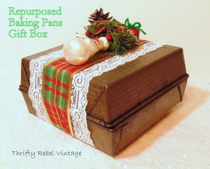 don t throw out that old cake pan before you see these 11 ideas, Turn it into a shabby gift box