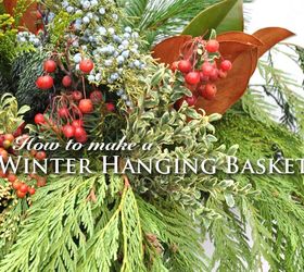 diy winter hanging basket, crafts