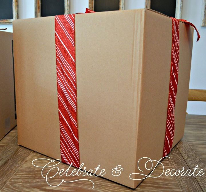 decoraes de natal com caixas de papelo