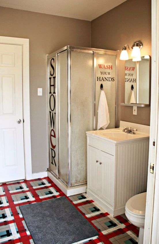 s give your kids the coolest bathroom with these 13 jaw dropping ideas, bathroom ideas, Add some funny stencils to keep them smiling