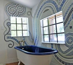 s give your kids the coolest bathroom with these 13 jaw dropping ideas, bathroom ideas, Create a mosaic wall for your artistic teen