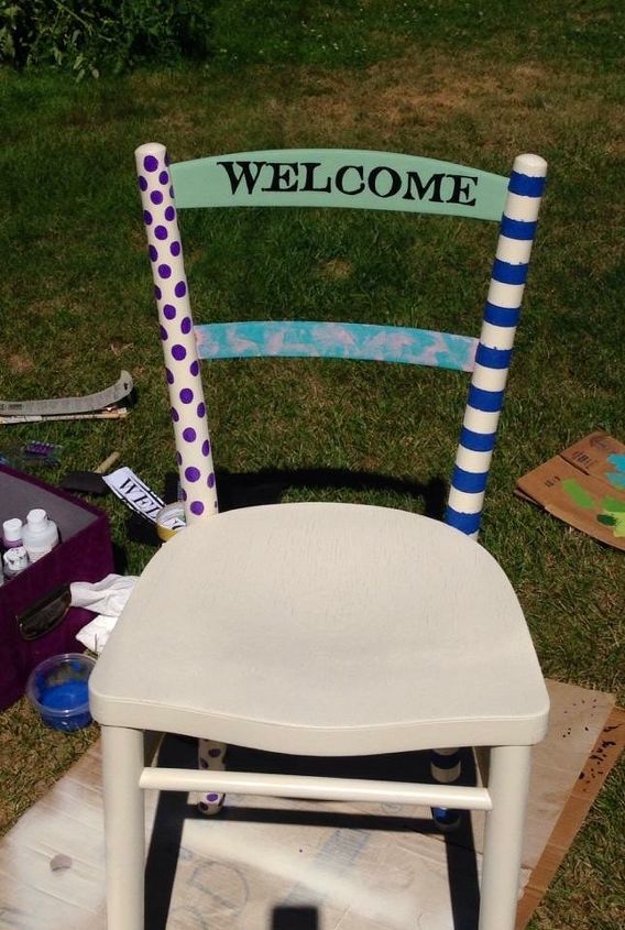 silla de bienvenida pintada a mano, Bienvenido a la p gina web