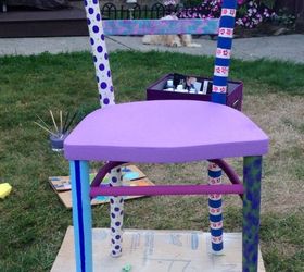 hand painted welcome chair, repurposing upcycling