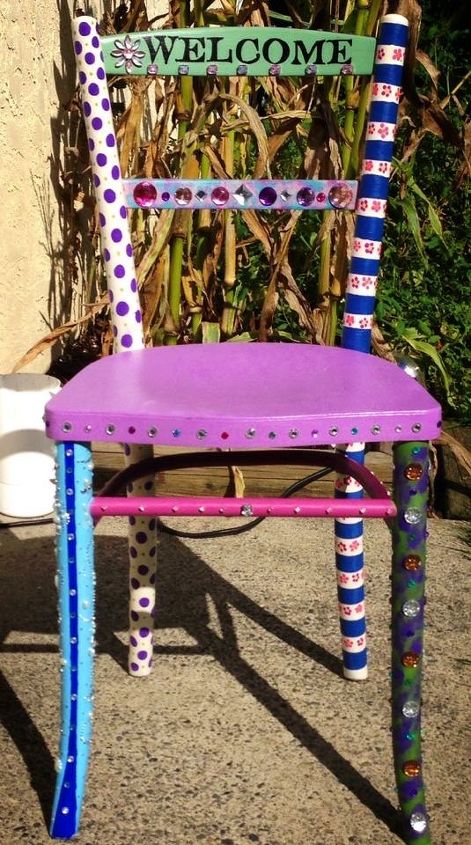 silla de bienvenida pintada a mano
