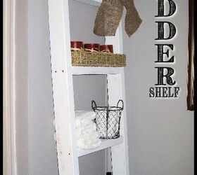 small wasted space so i decided to diy a ladder shelf, shelving ideas