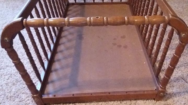 dog bed from a baby cradle, bedroom ideas, painted furniture