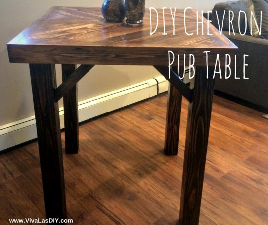 diy chevron pub table, painted furniture