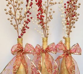 how to repurpose empty wine bottles into christmas decor, christmas decorations, home decor, how to